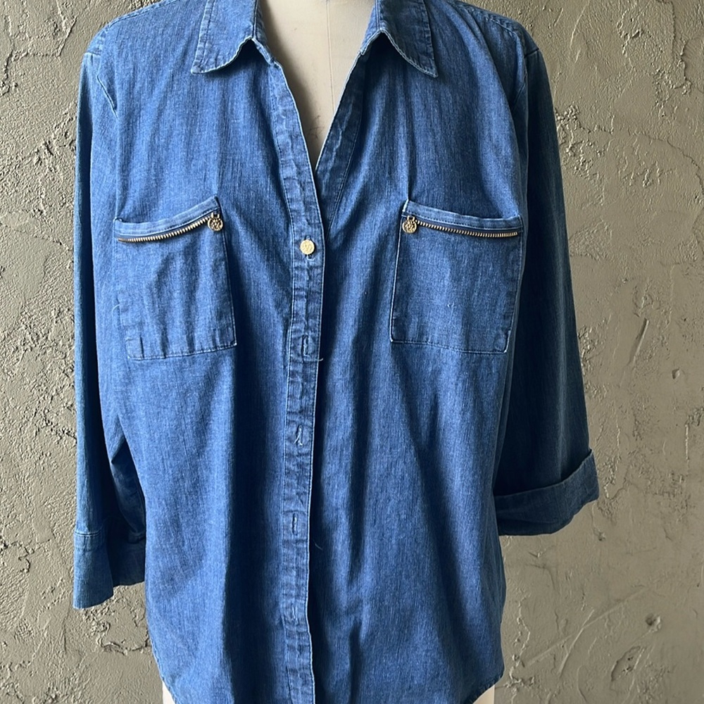 Anne Klein denim top